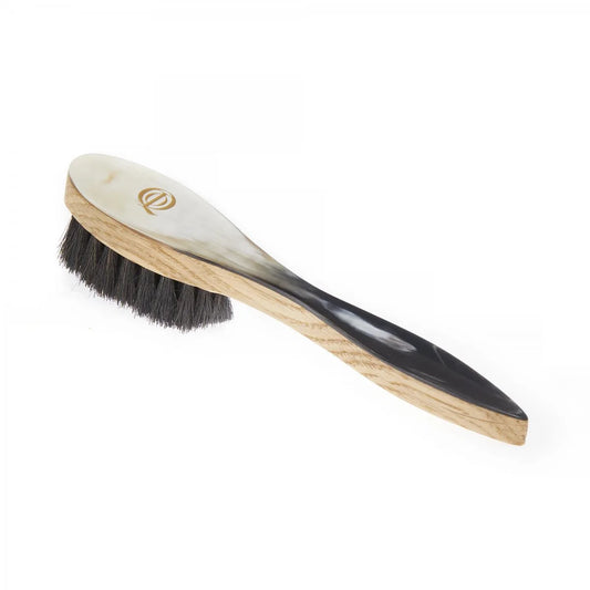 QOT Dark Shoe Cream Brush in Horn