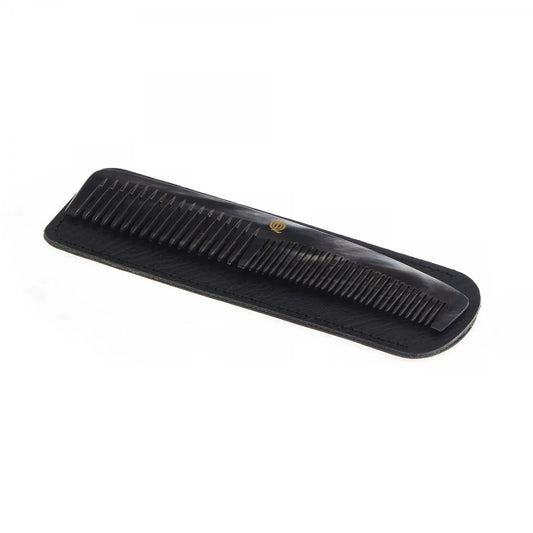QOT Horn Comb with Leather Case
